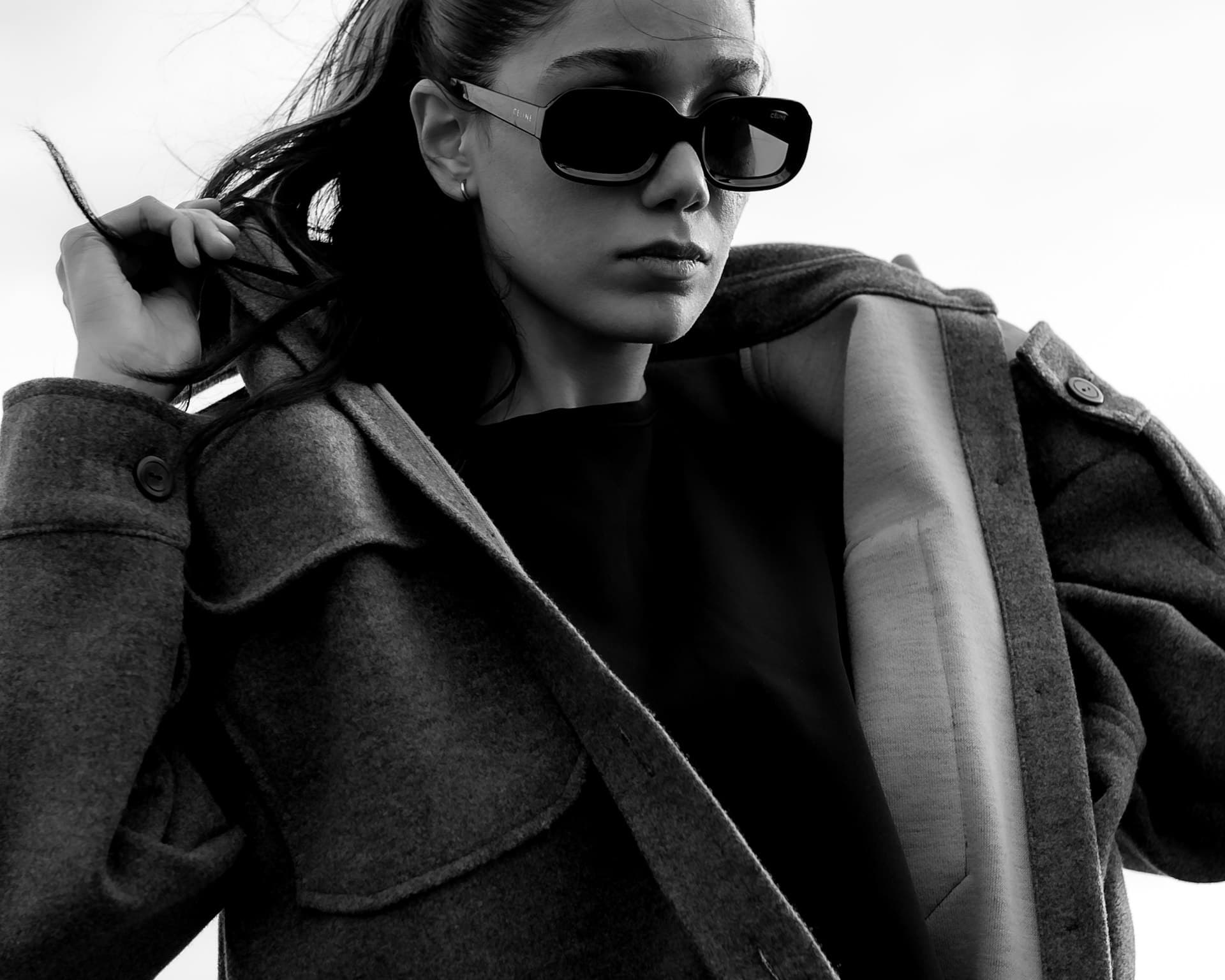 Model portfolio from a fashion shoot, close portrait