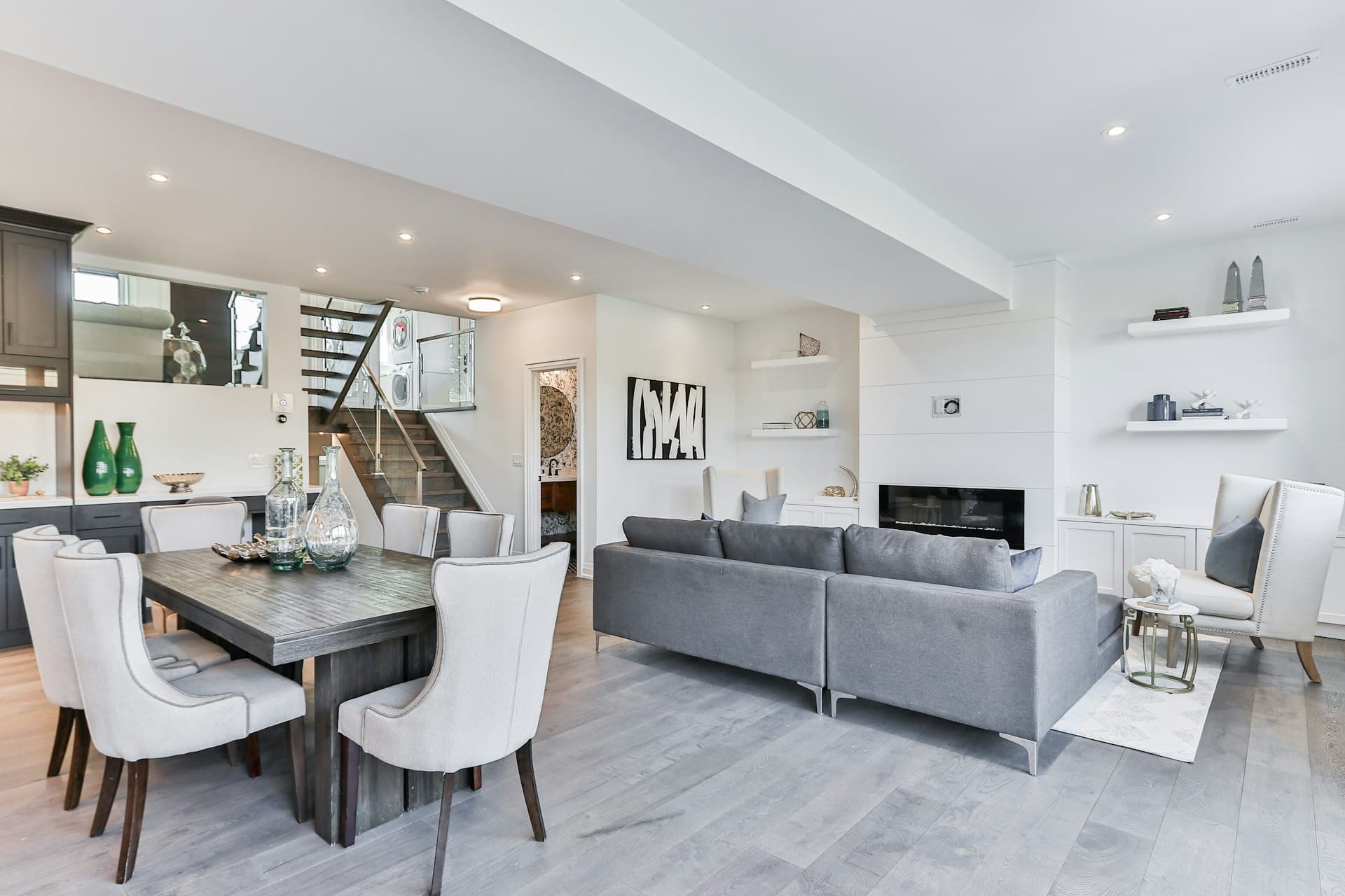 Apartment photography - dining area and open-plan layout