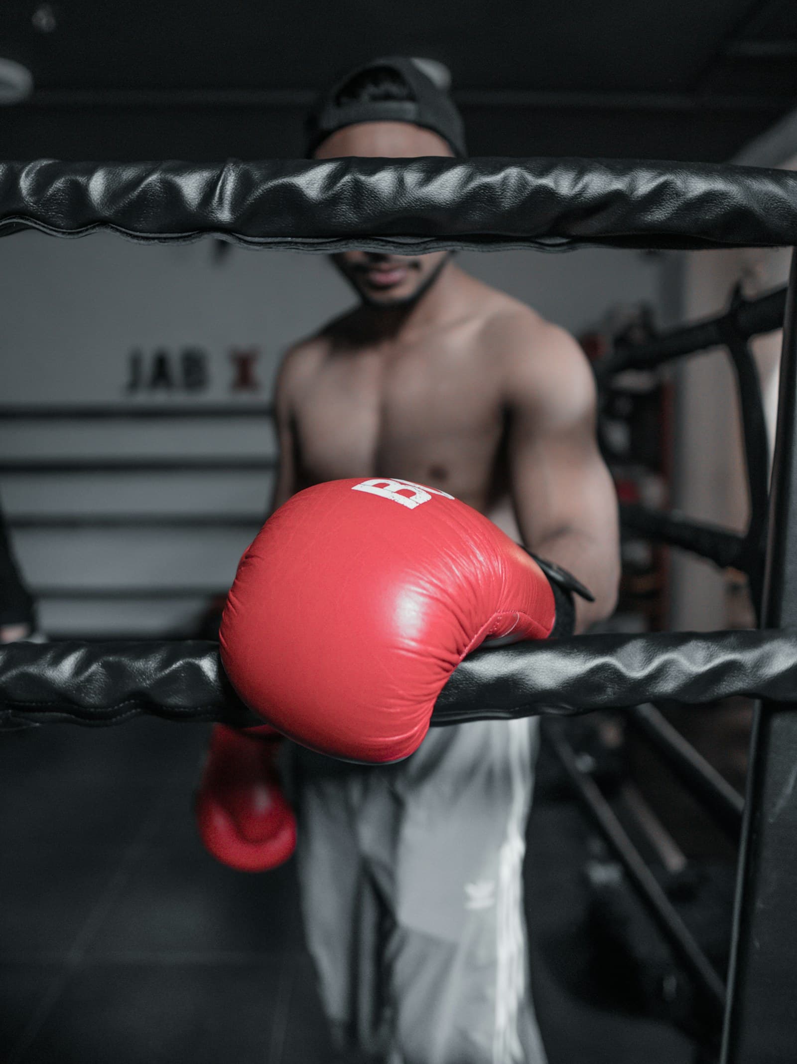 Boxer portrait in the ring - sports photography in Tbilisi