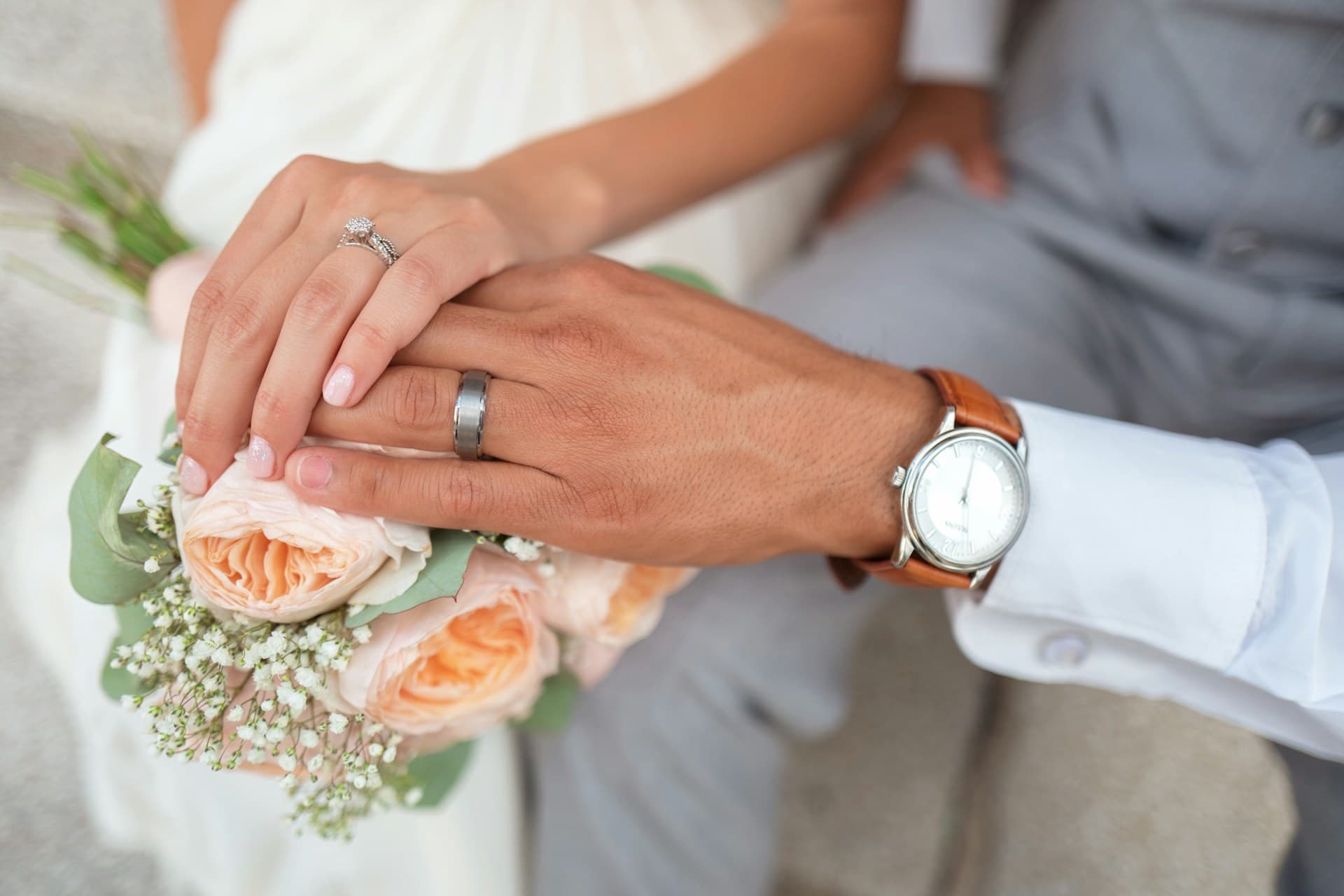 Wedding rings in a detail shot